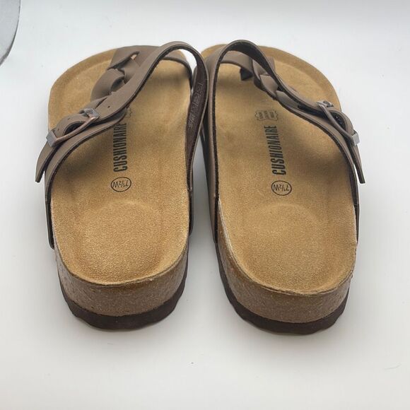 CUSHIONAIRE Women's Cork footbed Sandal SIZE 7.5 WIDE BROWN - Picture 4 of 7